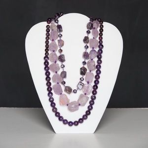 amethyst and crystal custom necklace
